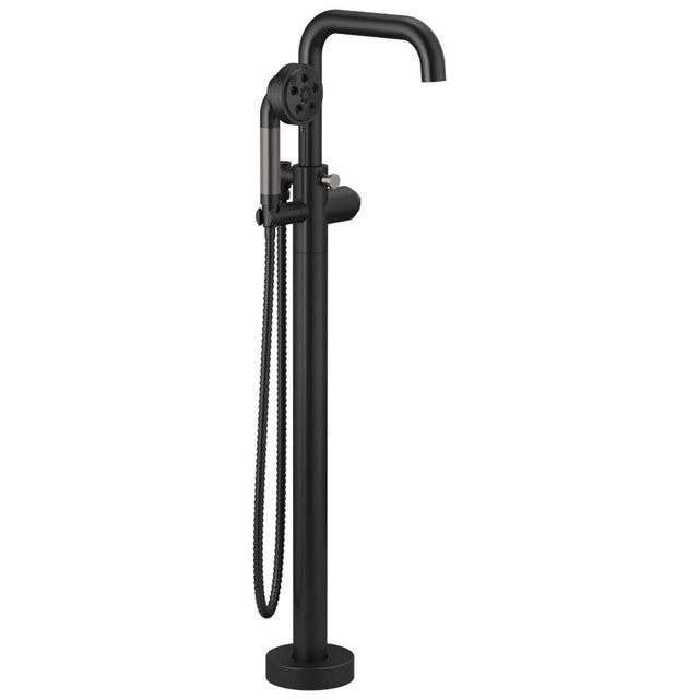 Brizo - Litze Single-Handle Freestanding Tub Filler - Less Handle - Matte Black With Luxe Steel