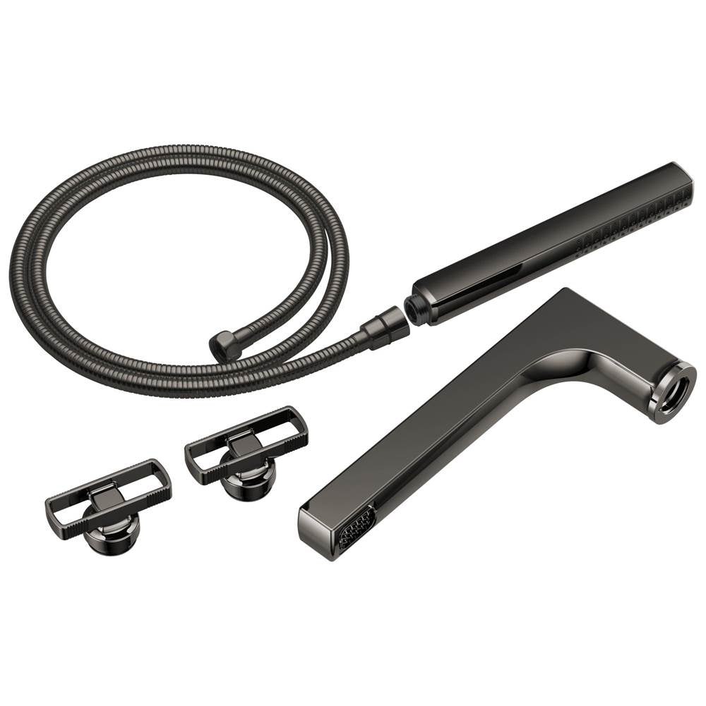 Brizo - Kintsu Two-Handle Tub Filler Trim Kit With Knob Handles - Brilliance Black Onyx