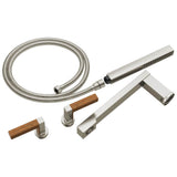 Brizo - Frank Lloyd Wright Two-Handle Tub Filler Trim Kit with Lever Handles - Luxe Nickel  With  Teak Wood