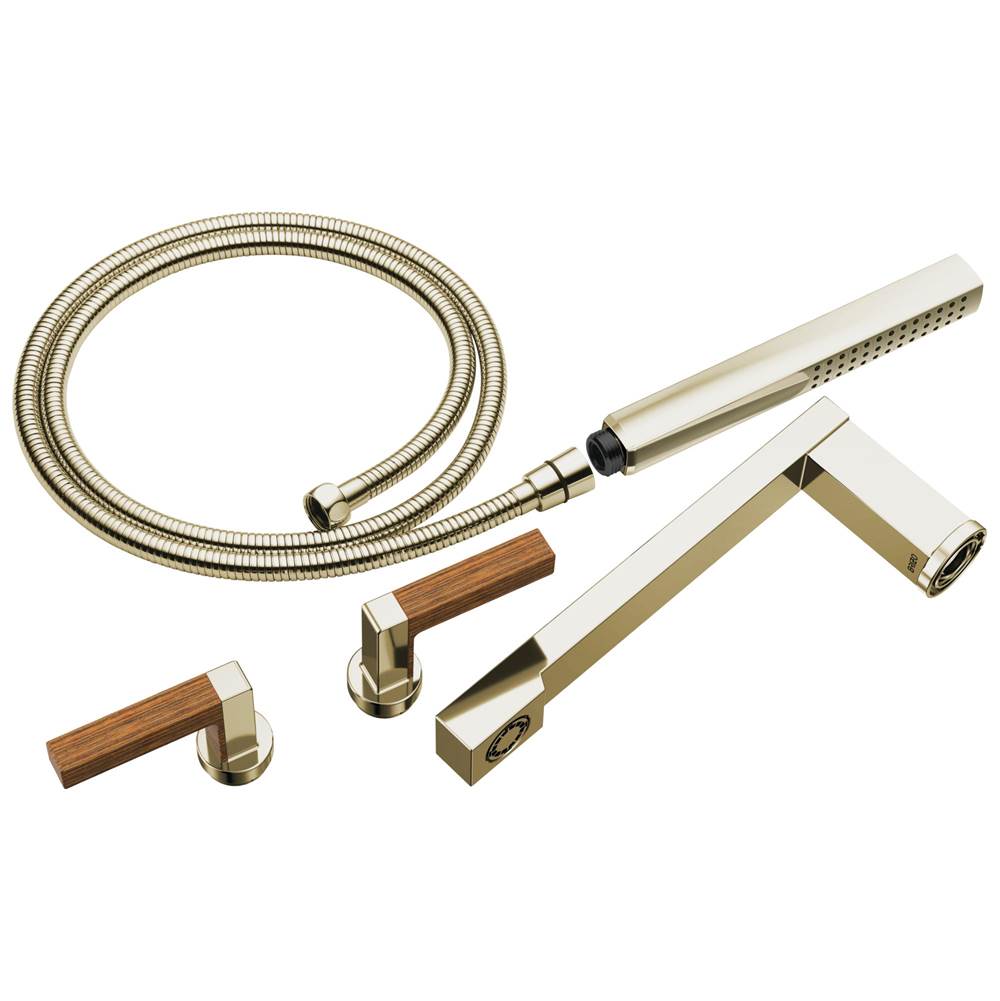 Brizo - Frank Lloyd Wright Two-Handle Tub Filler Trim Kit with Lever Handles - Polished Nickel Wood