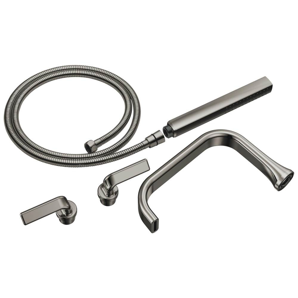 Brizo - AllariaE Two-Handle Tub Filler Trim Kit with Twist Lever Handles - Brilliance Black Onyx