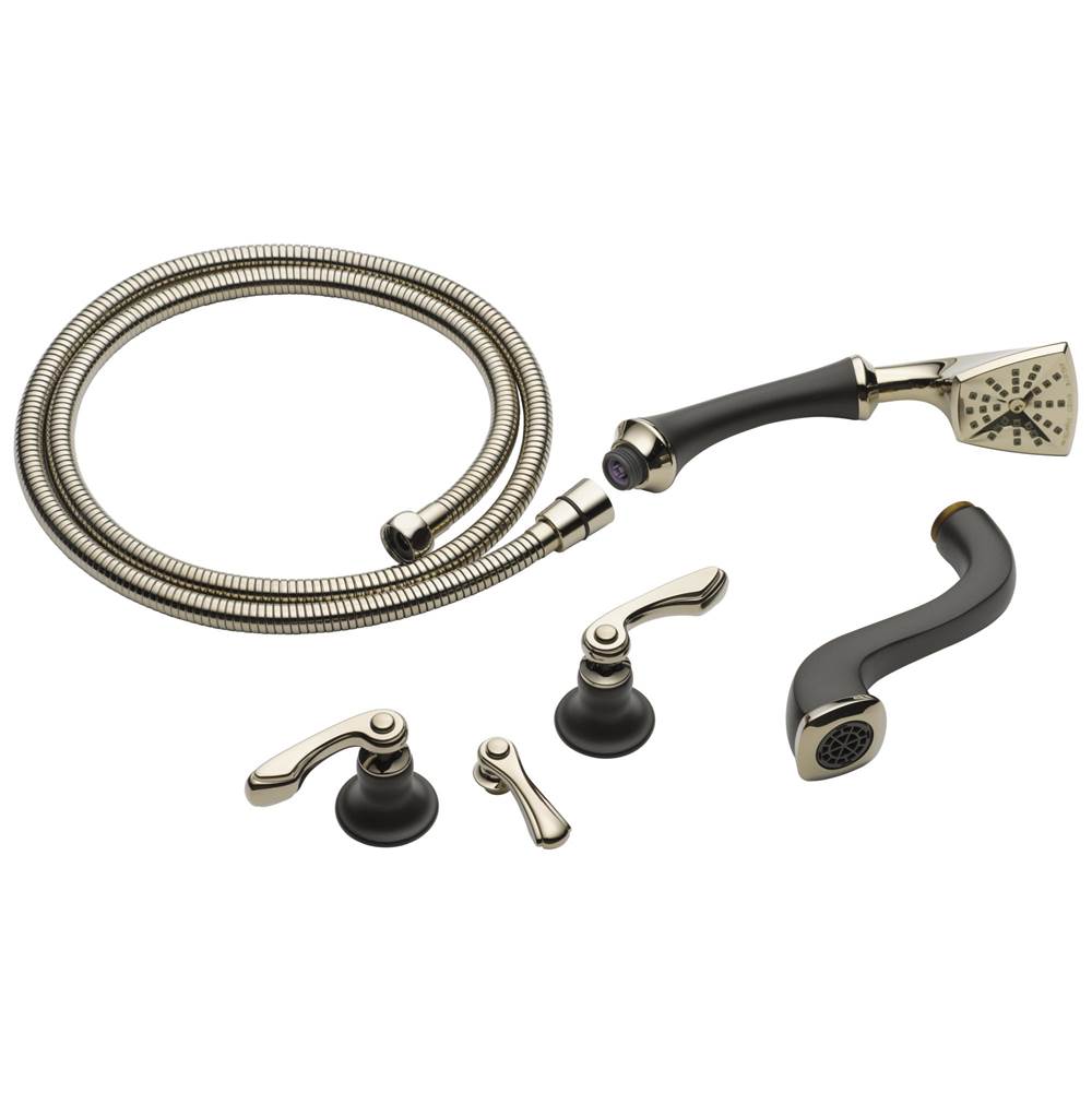 Brizo - Charlotte Two-Handle Tub Filler Trim Kit - Cocoa Bronze  With  Polished Nickel
