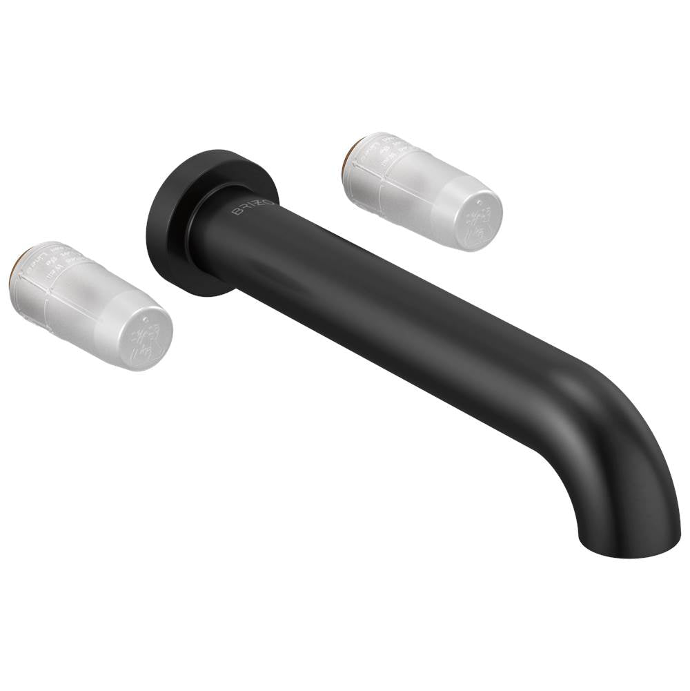 Brizo - Litze Two-Handle Wall Mount Tub Filler - Less Handles - Matte Black