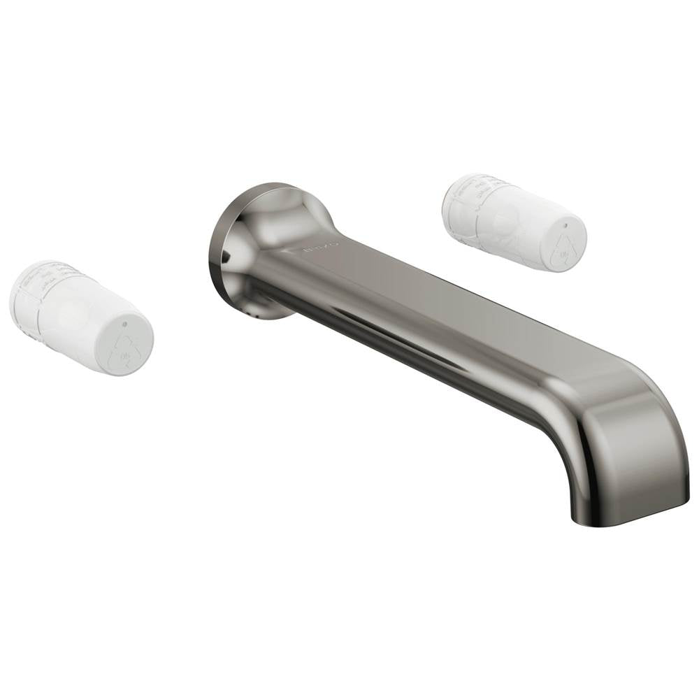 Brizo - AllariaE Two-Handle Wall Mount Tub Filler - Less Handles - Brilliance Black Onyx