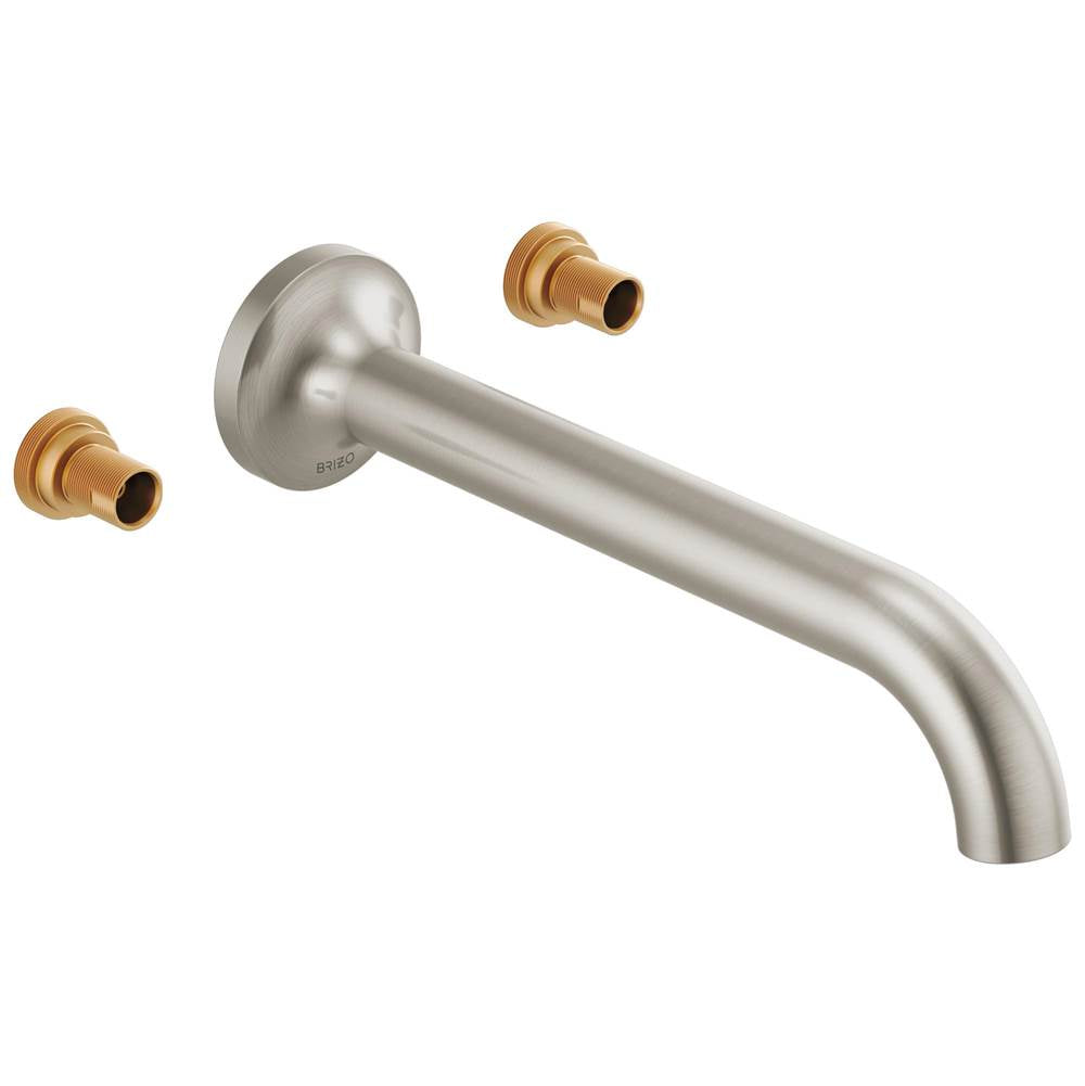 Brizo - Odin Two-Handle Wall Mount Tub Filler - Less Handles - Brushed Nickel