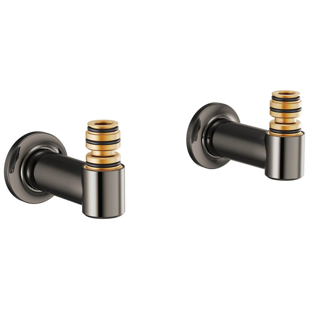 Brizo - Kintsu Wall Mount Tub Filler Unions - Brilliance Black Onyx