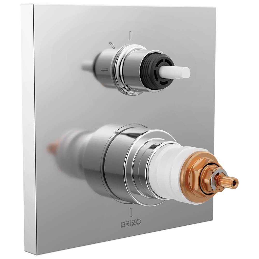 Brizo - Frank Lloyd Wright TempAssure Thermostatic Valve with 3-Function Integrated Diverter Trim - Less Handles - Chrome