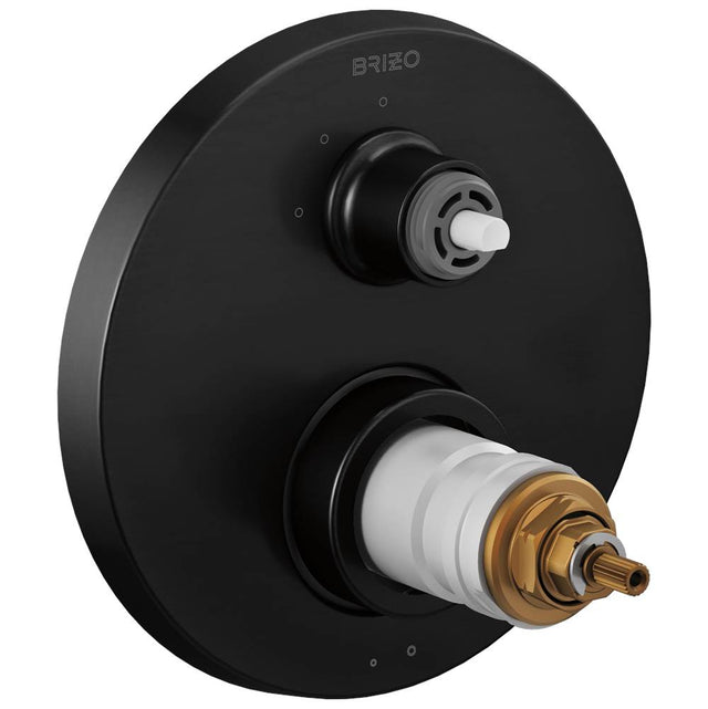 Brizo - Litze TempAssure Thermostatic Valve with 3-Function Diverter Trim - Less Handles - Matte Black