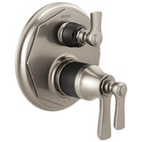 Brizo - Rook TempAssure Thermostatic Valve with 3-Function Diverter Trim - Luxe Nickel   With Matte Black