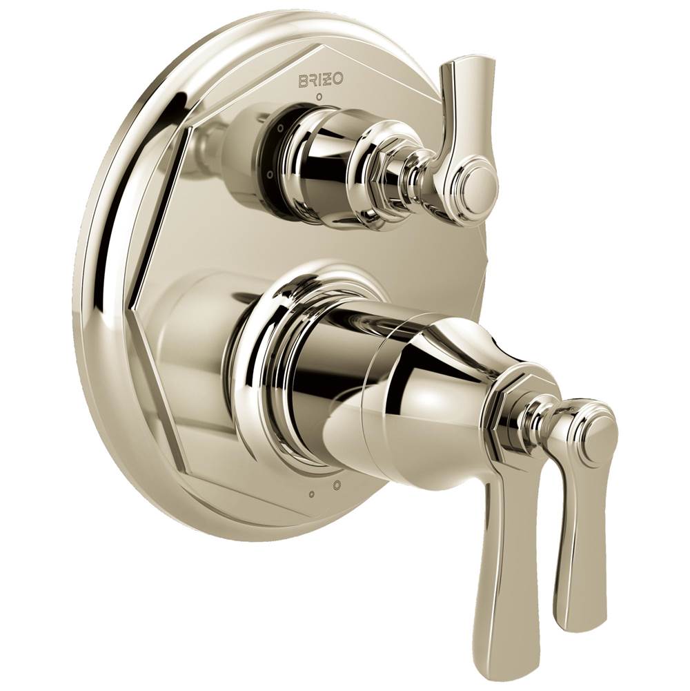Brizo - Rook TempAssure Thermostatic Valve with 3-Function Diverter Trim - Polished Nickel