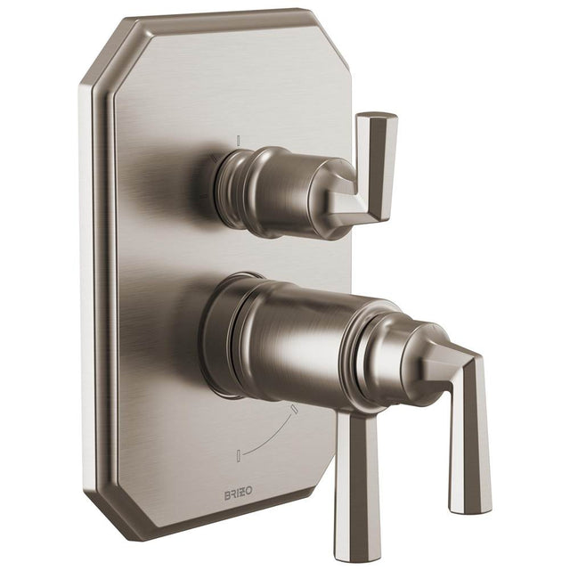 Brizo - BeauclereE TempAssure Thermostatic Valve with Integrated 3-Function Diverter Trim - Luxe Nickel