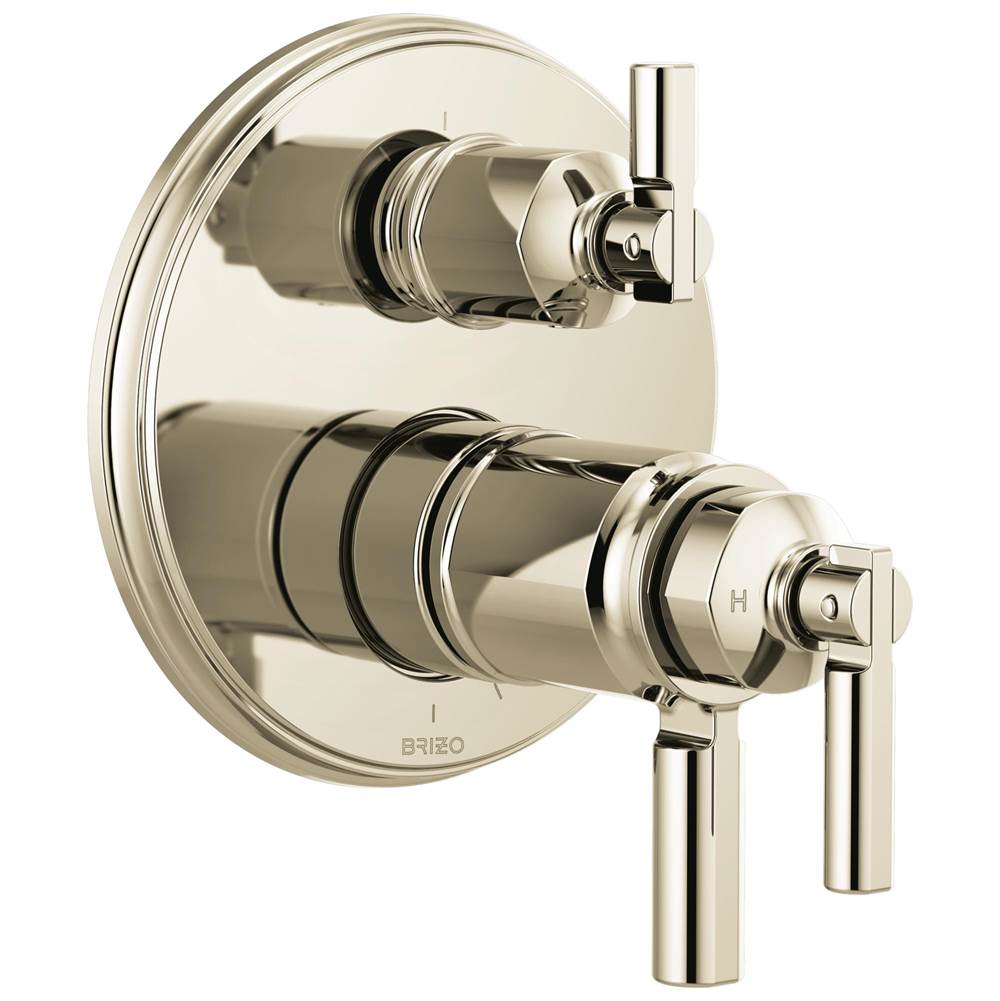 Brizo - Invari Tempassure Thermostatic Valve With Integrated 3-Function Diverter Trim - Polished Nickel
