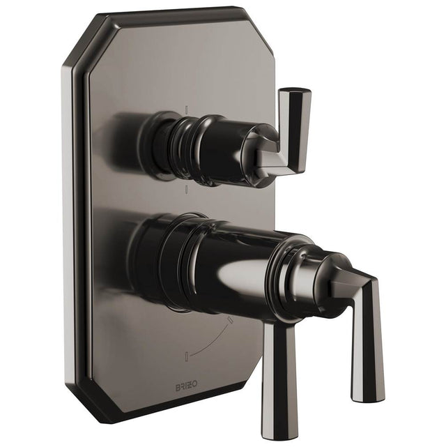 Brizo - BeauclereE TempAssure Thermostatic Valve with Integrated 6-Function Diverter Trim - Brilliance Black Onyx