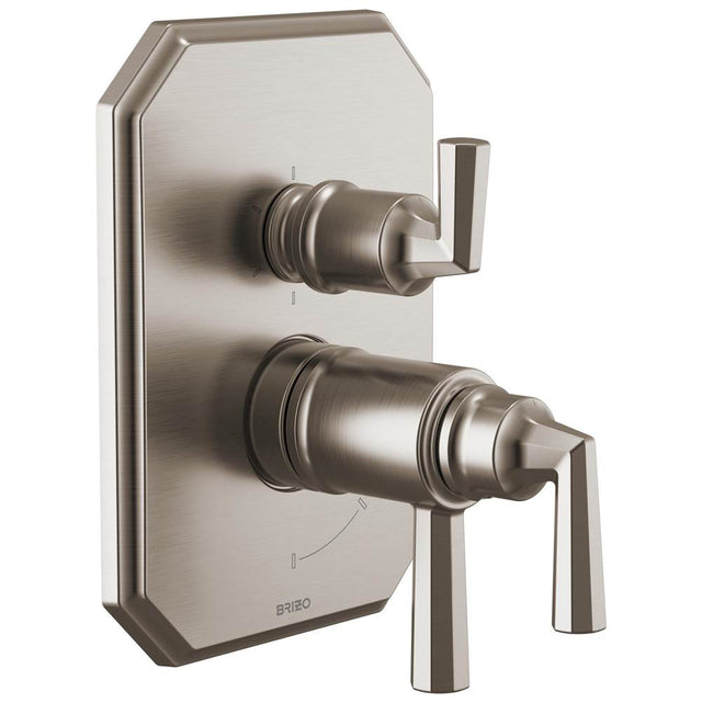 Brizo - BeauclereE TempAssure Thermostatic Valve with Integrated 6-Function Diverter Trim - Luxe Nickel