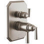 Brizo - BeauclereE TempAssure Thermostatic Valve with Integrated 6-Function Diverter Trim - Luxe Nickel