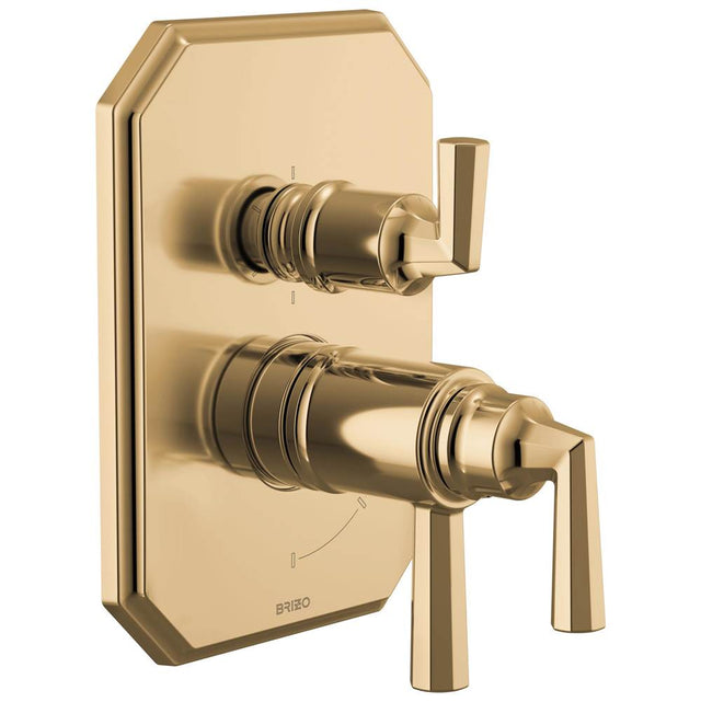 Brizo - BeauclereE TempAssure Thermostatic Valve with Integrated 6-Function Diverter Trim - Polished Gold