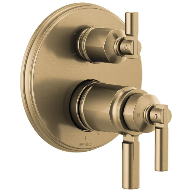 Brizo - Invari Tempassure Thermostatic Valve With Integrated 6-Function Diverter Trim - Luxe Gold