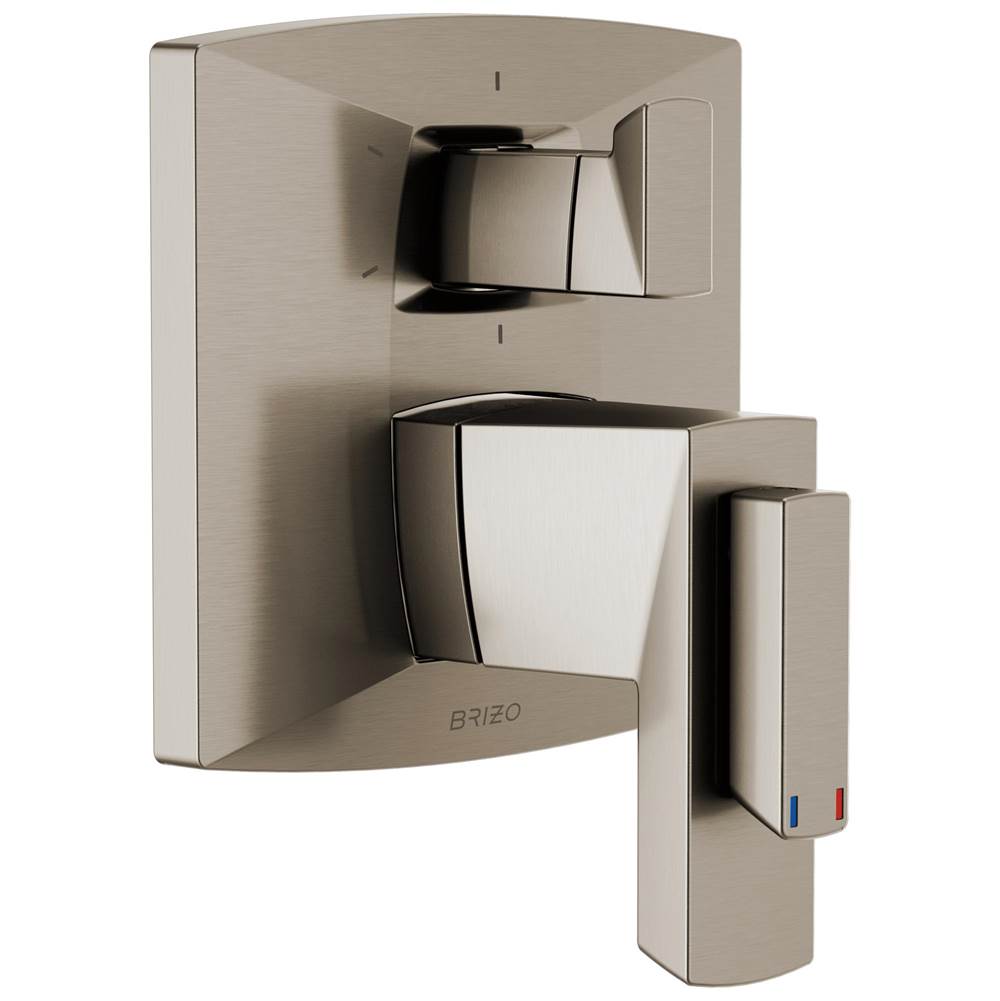 Brizo - Vettis Tempassure Thermostatic Valve With Integrated 6-Function Diverter Trim - Luxe Nickel