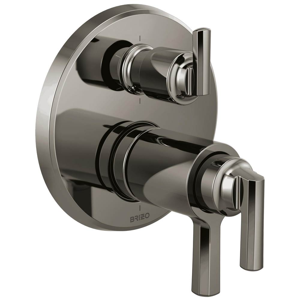 Brizo - LevoirE Tempassure Thermostatic Valve With Integrated 6-Function Diverter Trim - Brilliance Black Onyx