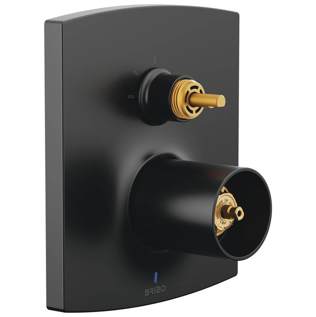 Brizo - Kintsu Pressure Balance Valve Trim with Integrated 3-Function Diverter Trim - Less Handles - Matte Black