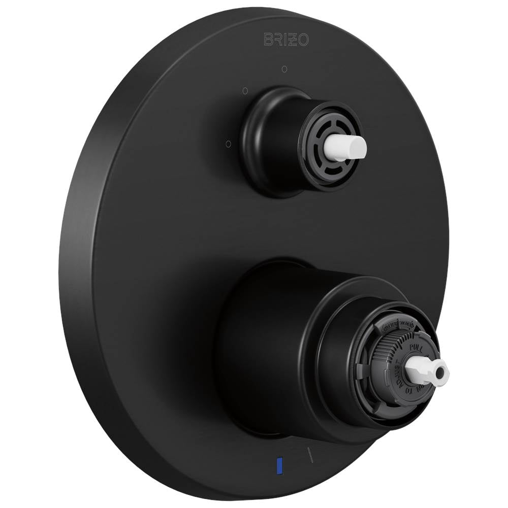 Brizo - Litze Pressure Balance Valve with Integrated 3-Function Diverter Trim - Less Handles - Matte Black