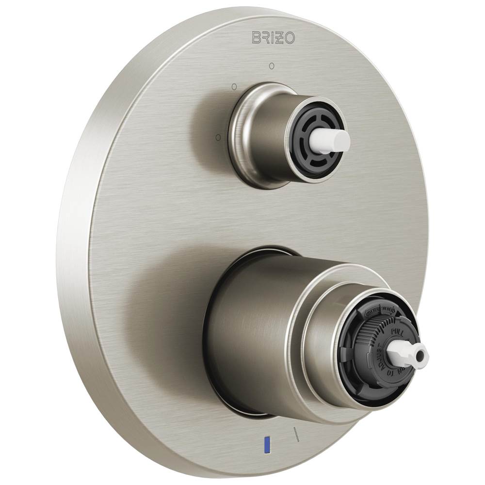Brizo - Litze Pressure Balance Valve with Integrated 3-Function Diverter Trim - Less Handles - Luxe Nickel