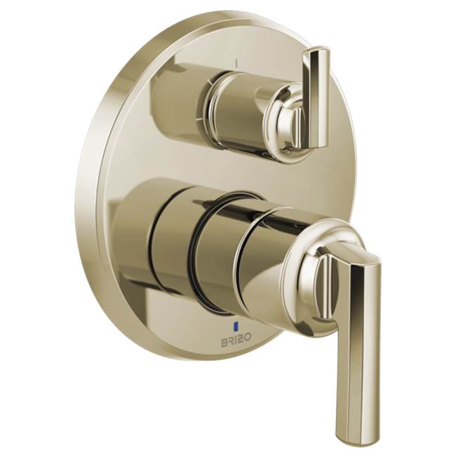 Brizo - LevoirE Pressure Balance Valve With Integrated 3-Function Diverter Trim - Less Handles - Polished Nickel