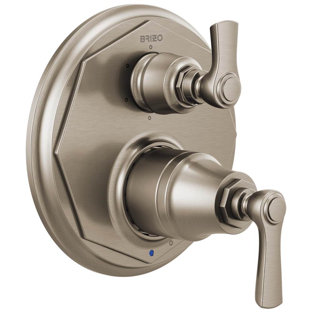 Brizo - Rook Pressure Balance Valve with Integrated 6-Function Diverter Trim - Luxe Nickel
