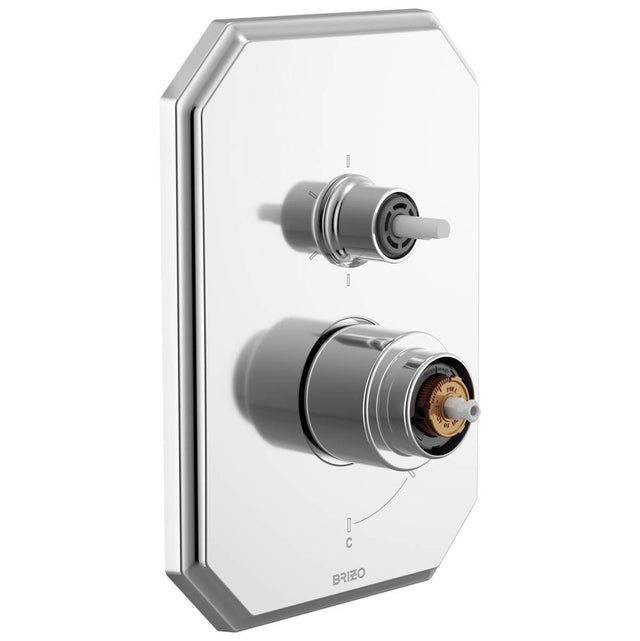 Brizo - BeauclereE Pressure Balance Valve with Integrated 6-Function Diverter Trim - Less Handles - Chrome