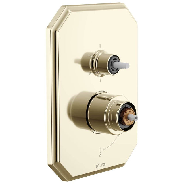 Brizo - BeauclereE Pressure Balance Valve with Integrated 6-Function Diverter Trim - Less Handles - Polished Nickel