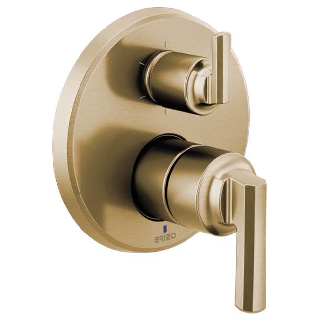 Brizo - LevoirE Pressure Balance Valve With Integrated 6-Function Diverter Trim - Less Handles - Luxe Gold