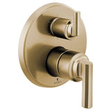 Brizo - LevoirE Pressure Balance Valve With Integrated 6-Function Diverter Trim - Less Handles - Luxe Gold