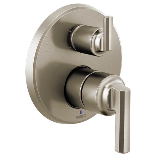 Brizo - LevoirE Pressure Balance Valve With Integrated 6-Function Diverter Trim - Less Handles - Luxe Nickel