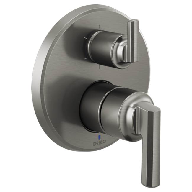 Brizo - LevoirE Pressure Balance Valve With Integrated 6-Function Diverter Trim - Less Handles - Luxe Steel