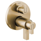 Brizo - Litze TEMPASSURE THERMOSTATIC VALVE WITH 6-FUNCTION DIVERTER TRIM - Less Handles - Luxe Gold