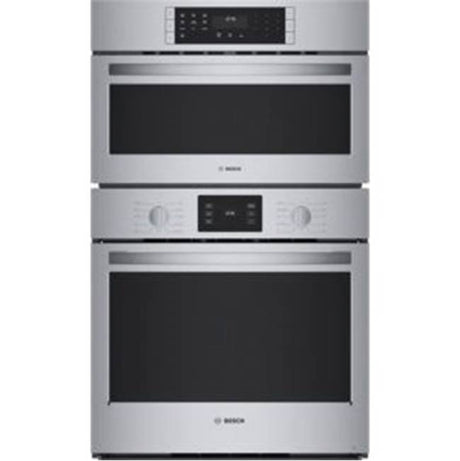 Bosch - 500 Series, 30'' Combo, SS, Upper: Speed Oven, 120V, Lower: EU Conv, Knob Control - Stainless steel
