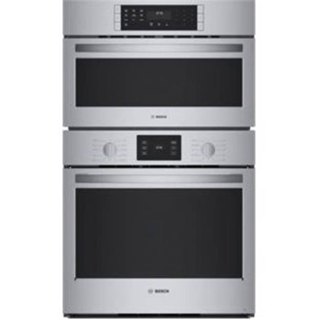 Bosch - 500 Series, 30'' Combo, SS, Upper: Speed Oven, 120V, Lower: EU Conv, Knob Control - Stainless steel
