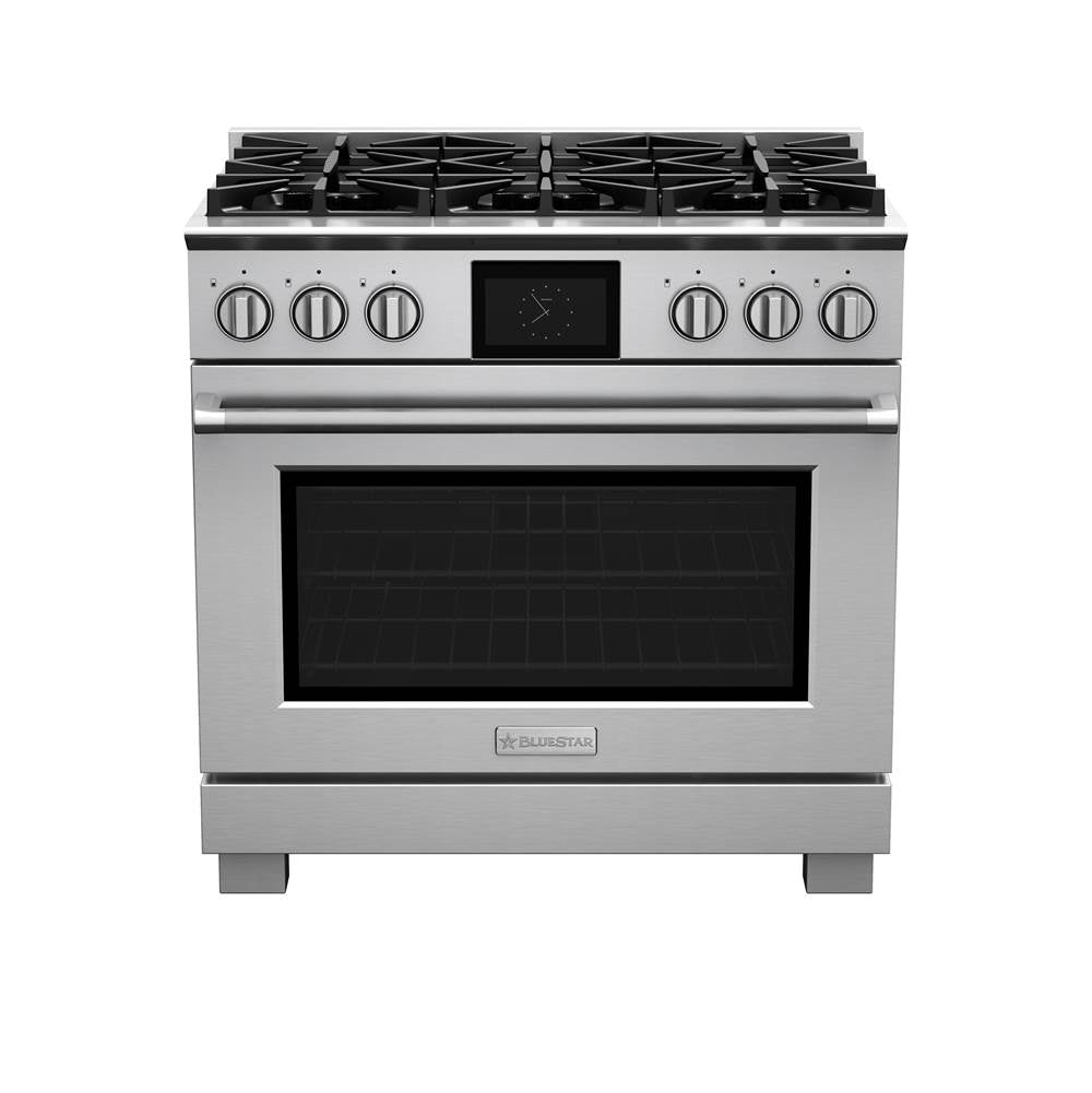 BlueStar - 36'' Dual Fuel Range (6) Burners - Stainless Steel