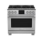 BlueStar - 36'' Dual Fuel Range (6) Burners - Standard RAL Semi Gloss Paint