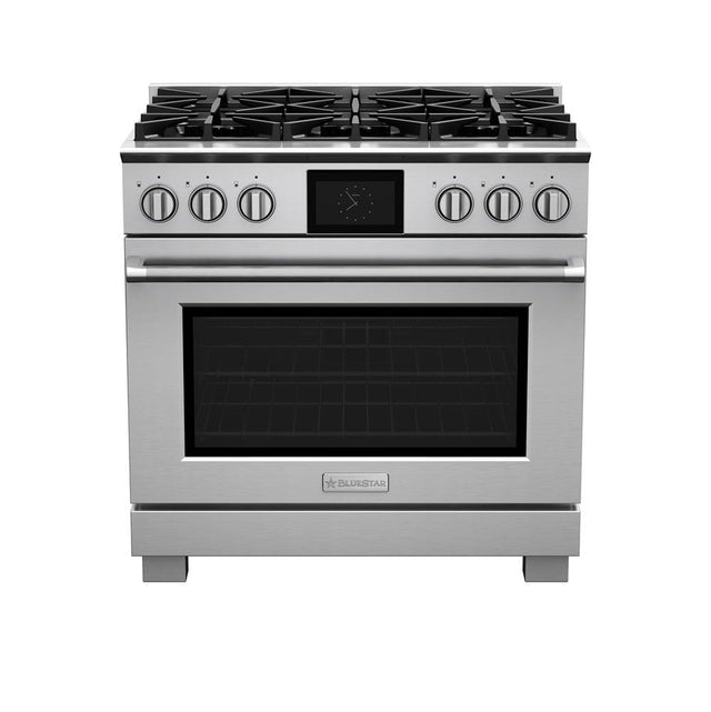 BlueStar - 36'' Dual Fuel Range (6) Burners - Stainless Steel