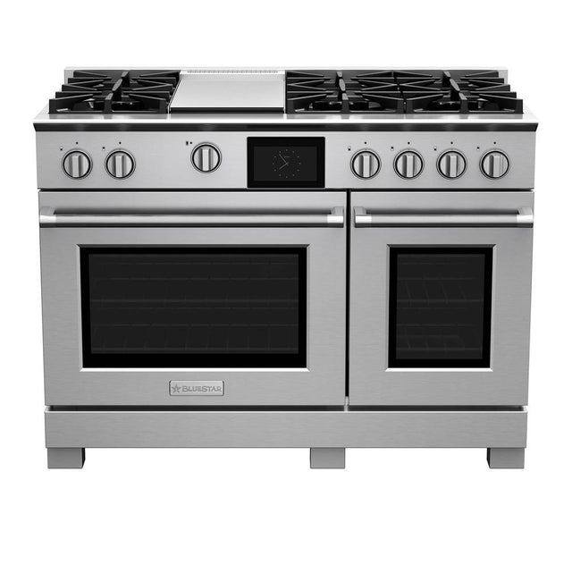 BlueStar - 48'' Dual Fuel Range (6) Burners With 12'' Griddle - Standard RAL Semi Gloss Paint