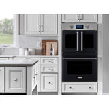 30'' Double Electric Wall Oven - French Door Top; Drop Door Bottom