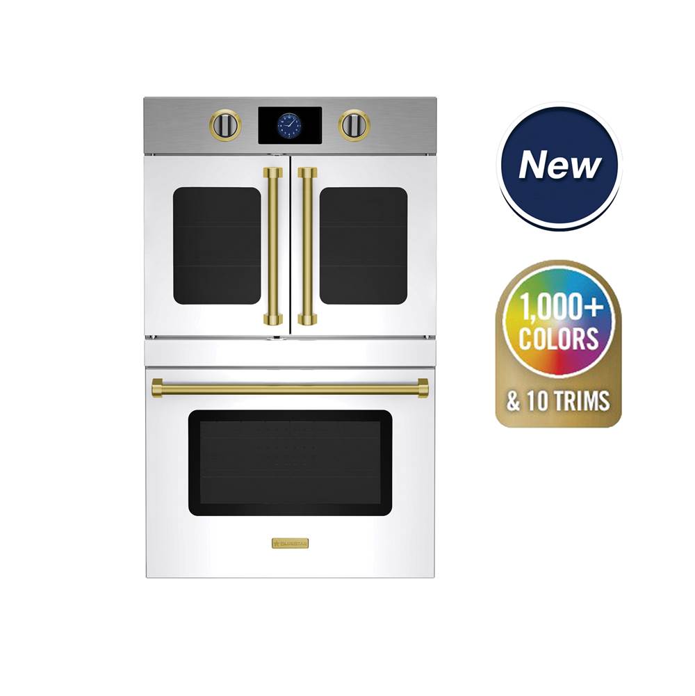 30'' Double Electric Wall Oven - French Door Top; Drop Door Bottom