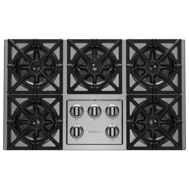 BlueStar - 36'' Drop-In Gas Cooktop - (5) Burners - Stainless Steel