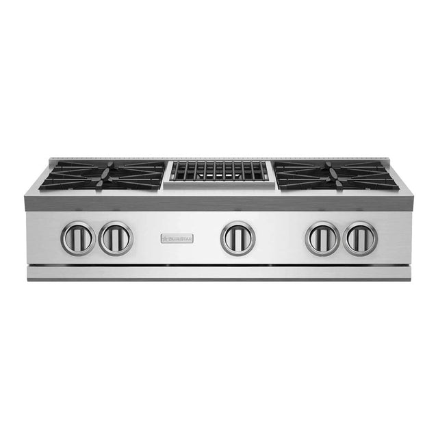 BlueStar - 36'' Nova (Rnb) Range Top - (4) Burners With 12'' Charbroiler - Stainless Steel
