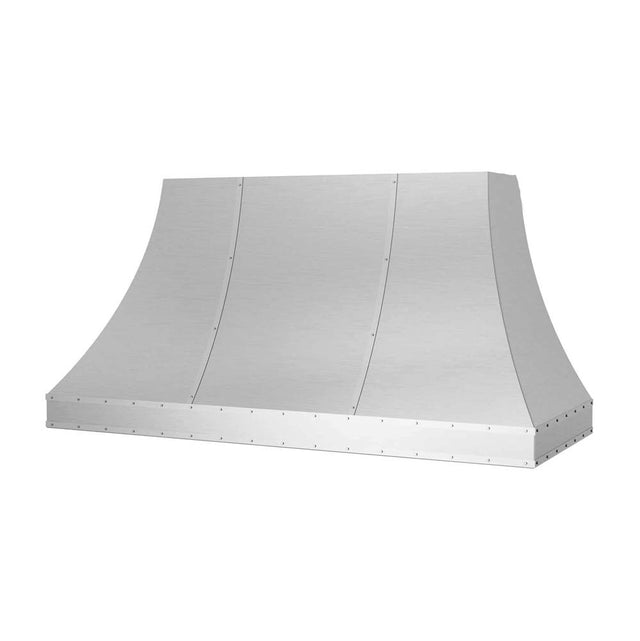 BlueStar - 54'' Sahara Curved Sides Wall Hood With Brushed Stainless Strapping And Rivets. 600 Cfm Internal Blower Included. - Custom Color Match Paint
