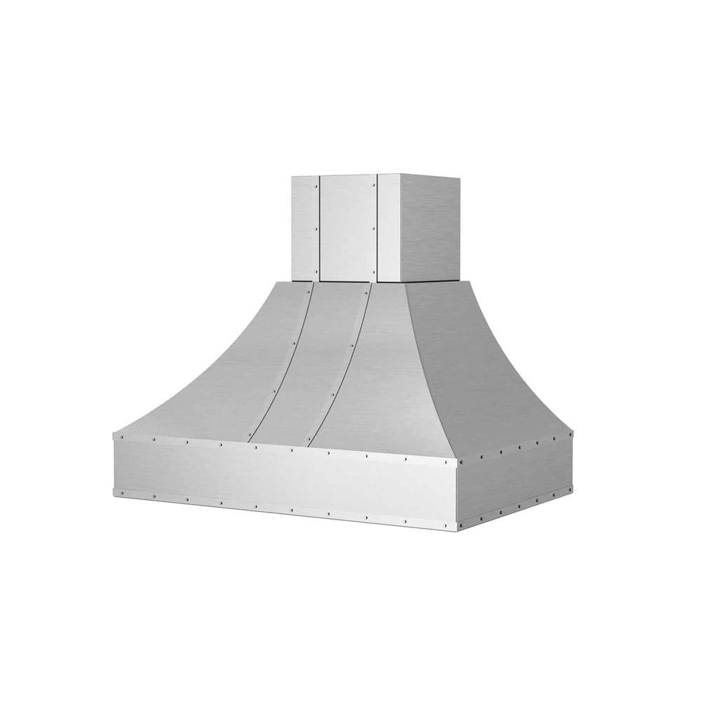 66'' Wrangler Wall Hood With Designer Metal Strapping And Rivets.