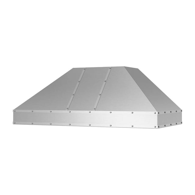 BlueStar - 54'' Hampton Wall Hood With Brushed Stainless Strapping And Rivets