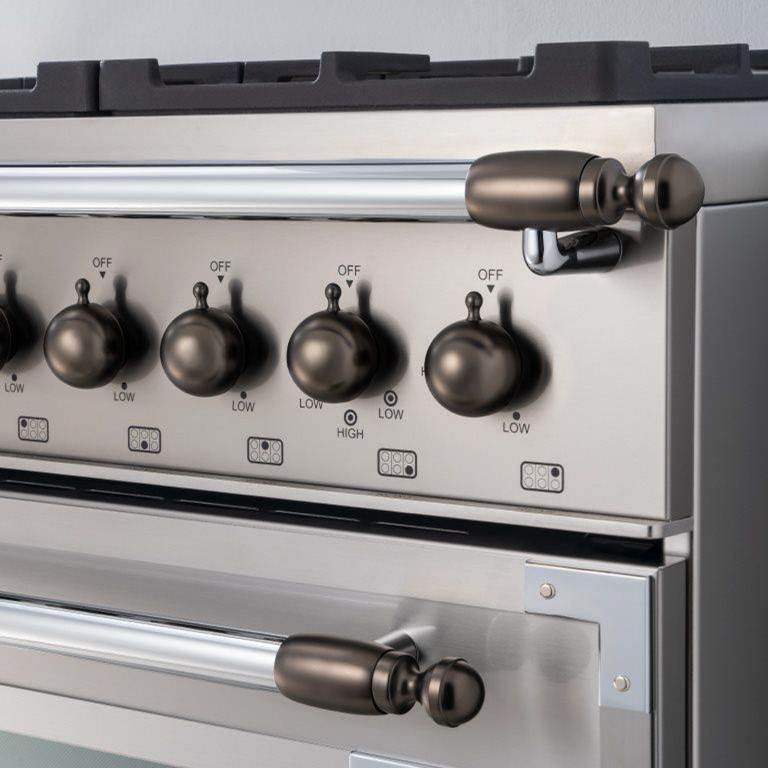 Bertazzoni - Black Nickel Decor Set for Range and Hood - Matte Satin Black