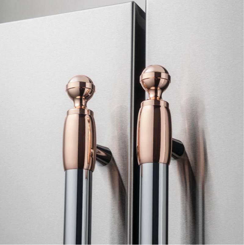 Bertazzoni - Decor Kit, Includes (3) Pair Handle Ends (3) Pair for Refrigerator and (1) Pair for Dishwasher - Copper